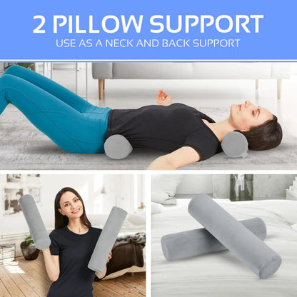 Cylindra Neck Roll Bolster Pillow Pair for Support
