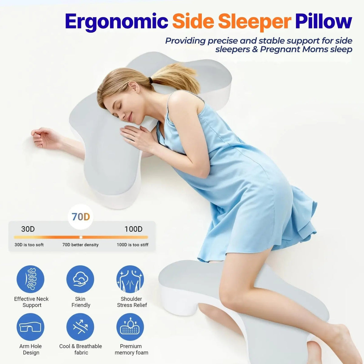 Haven Cradling Arm Pillow for Side Sleeping Comfort
