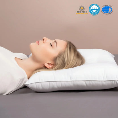Linen Low Loft Pure Cotton Pillow for Flat Sleepers
