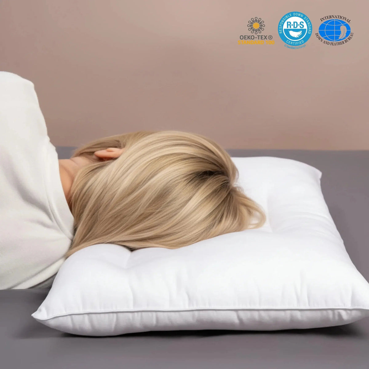 Linen Low Loft Pure Cotton Pillow for Flat Sleepers