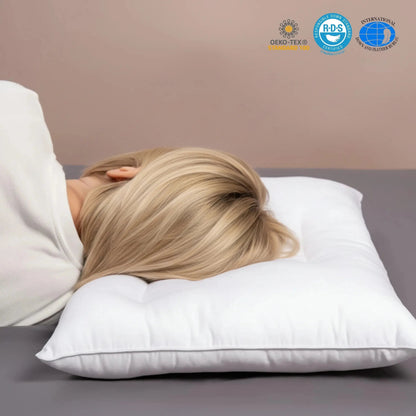 Linen Low Loft Pure Cotton Pillow for Flat Sleepers