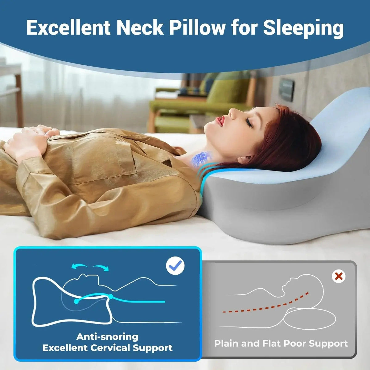 Meridian Adjustable Memory Foam Cervical Pillow for Sleep
