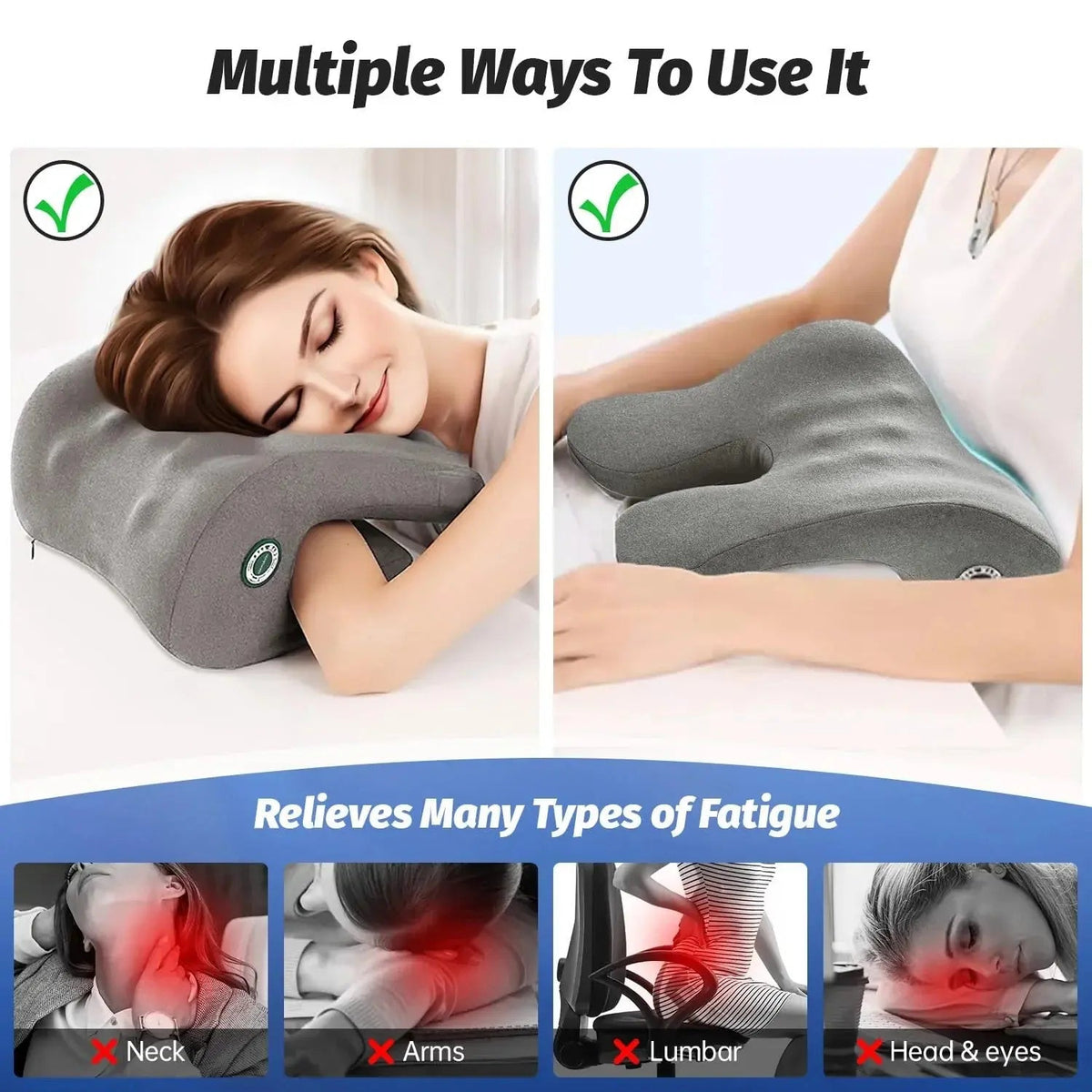 Aurora Ergonomic Memory Foam Headrest Pillow for Rest