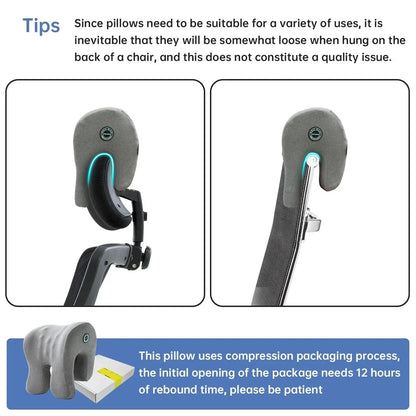 Aurora Ergonomic Memory Foam Headrest Pillow for Rest