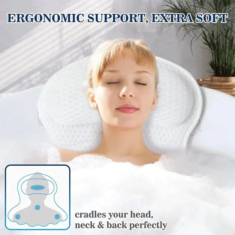 Lagoon Wave Pattern Bath Pillow for Soaking and Rest