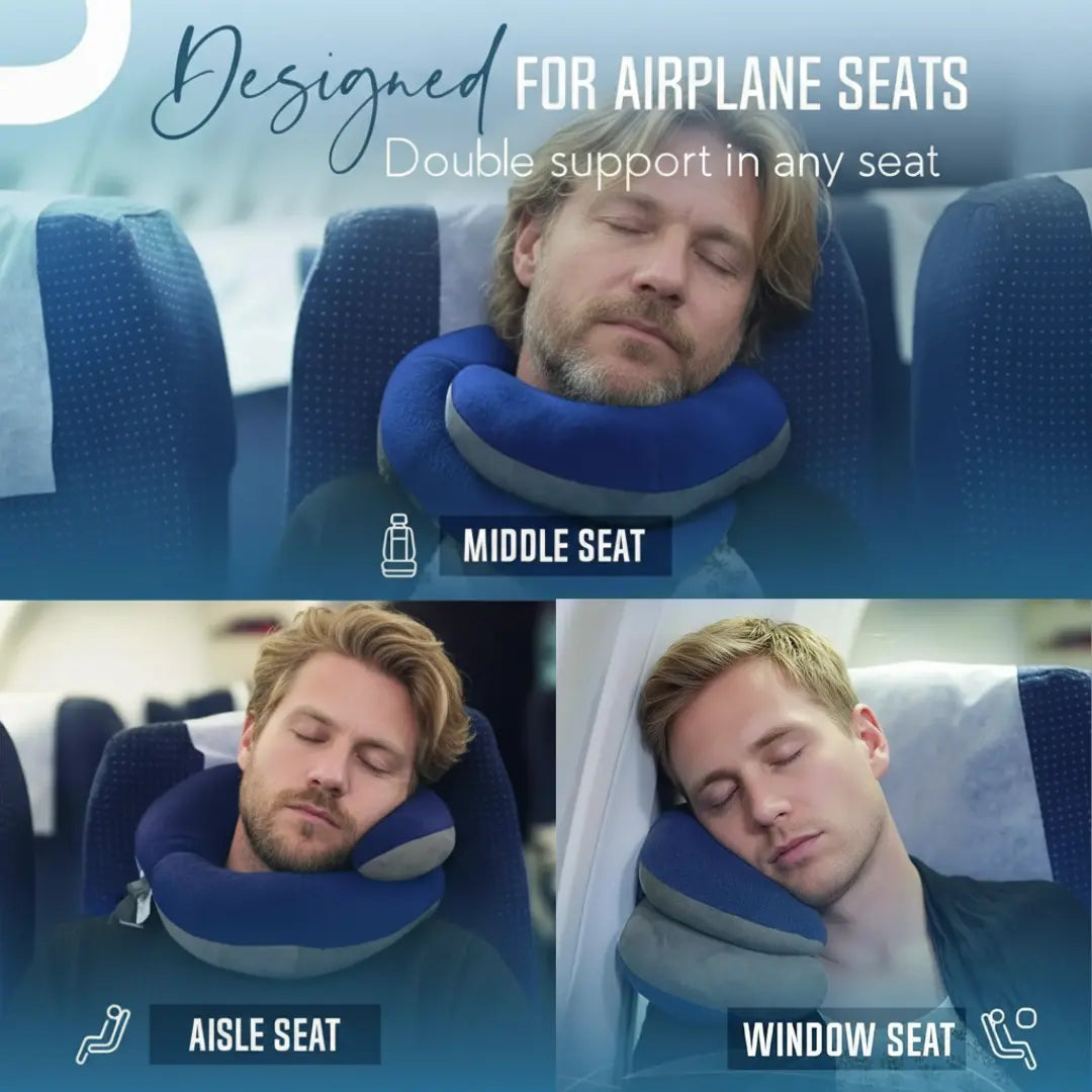 Solace Double-Support Travel Neck Pillow for Long Trips
