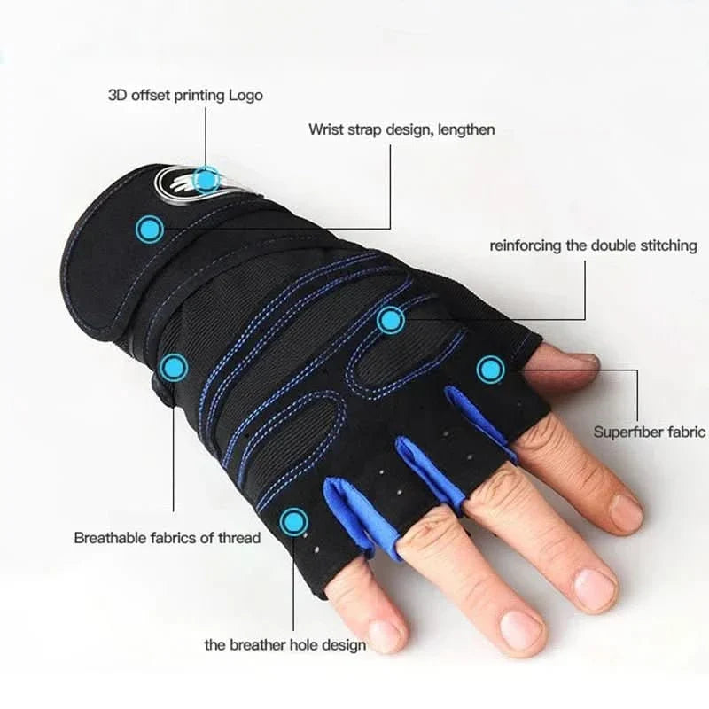 Gauntlet Padded Training Gloves for Lifting with Wrist Wrap