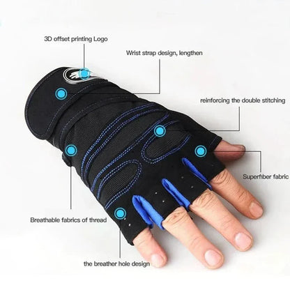 Gauntlet Padded Training Gloves for Lifting with Wrist Wrap