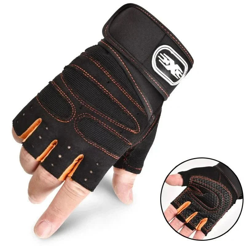 Gauntlet Padded Training Gloves for Lifting with Wrist Wrap