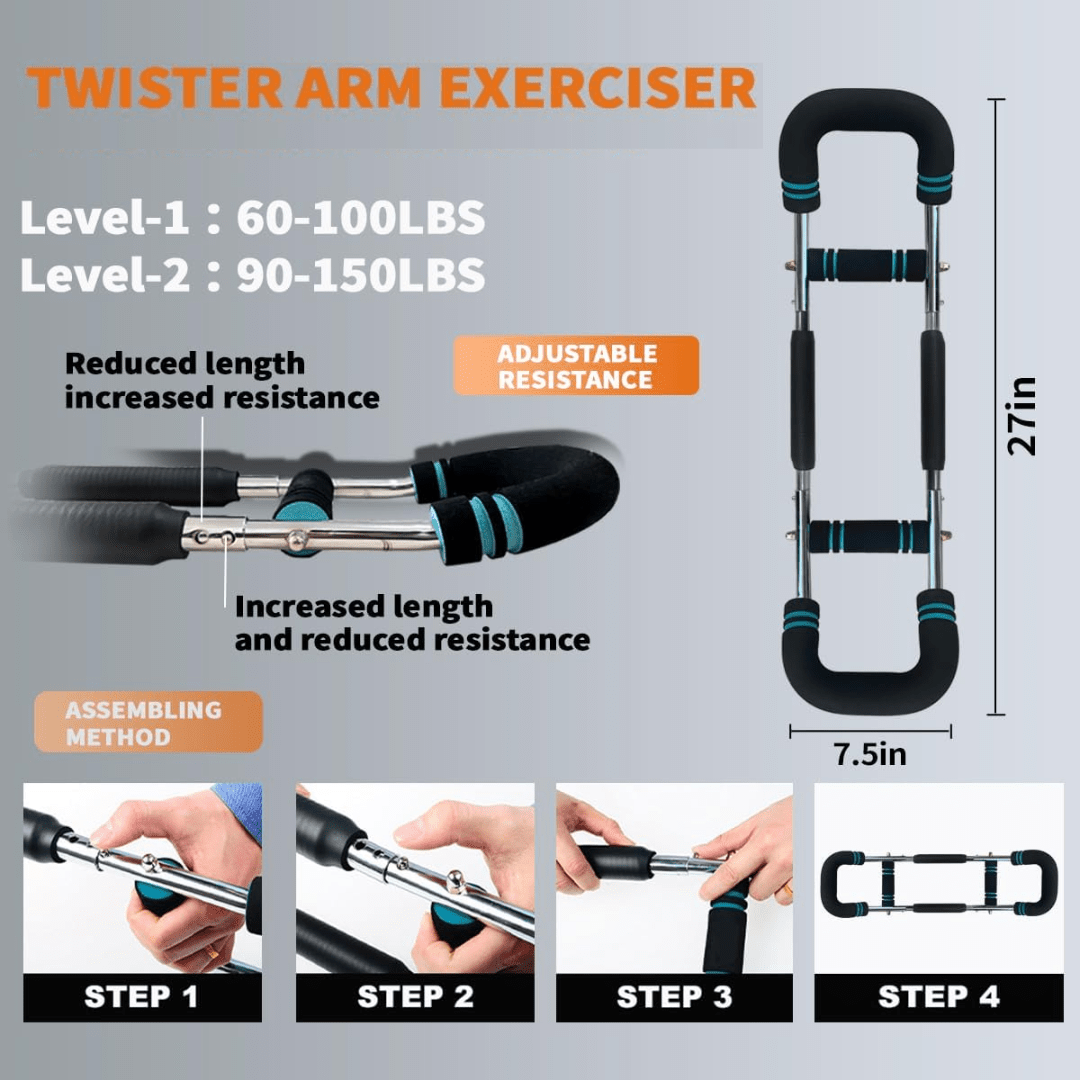 Torsion Adjustable Training Bar for Arms and Chest