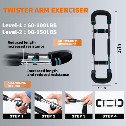 Torsion Adjustable Training Bar for Arms and Chest