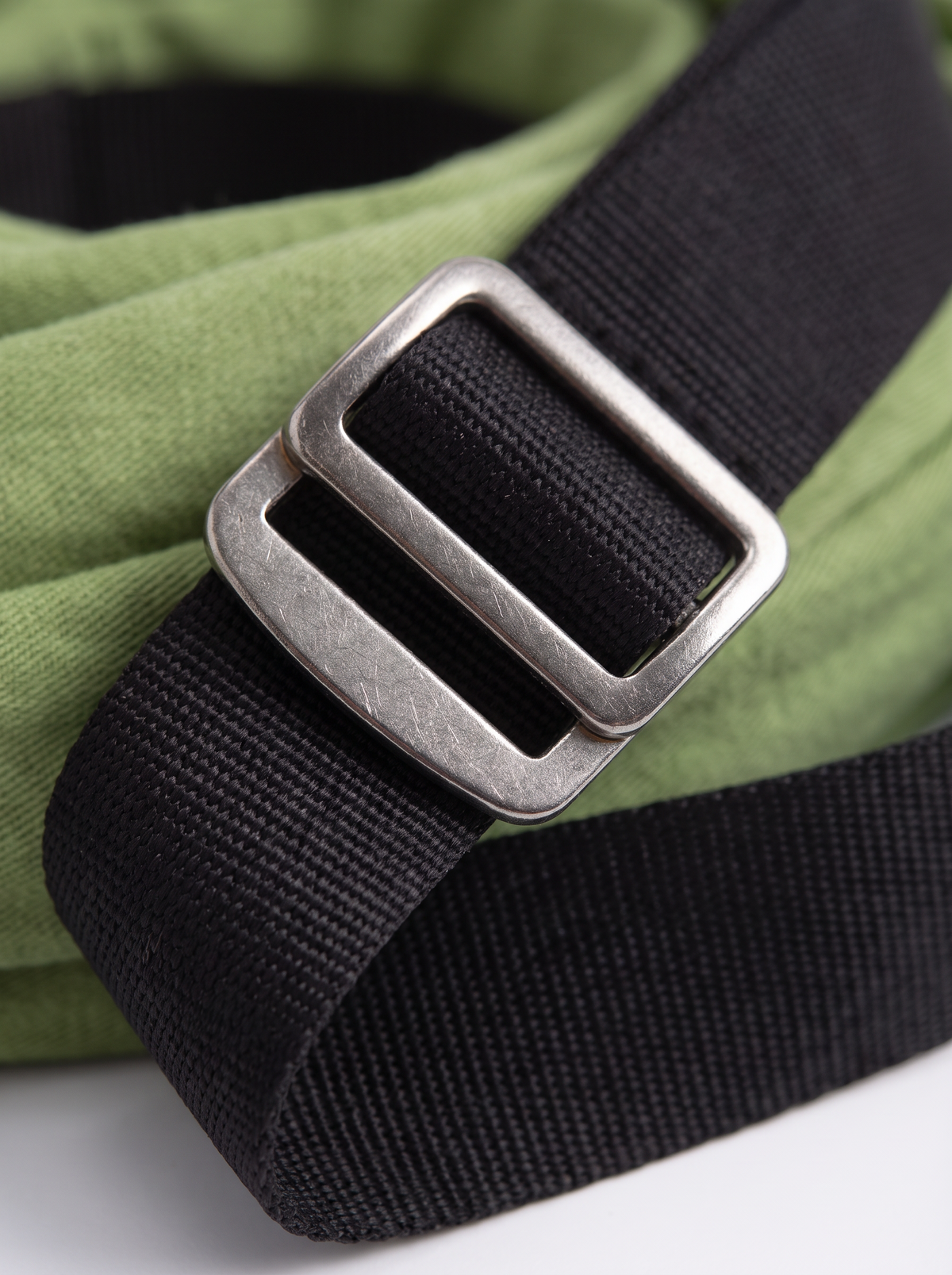 Aerial yoga strap buckle close up