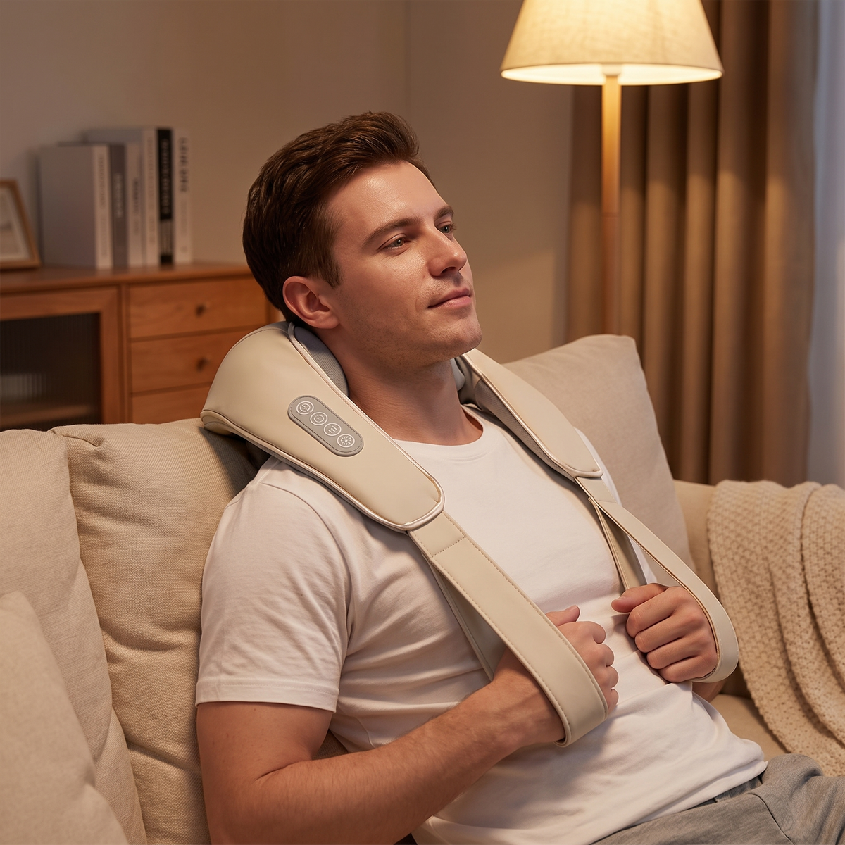 Solstice neck massager cordless sofa use