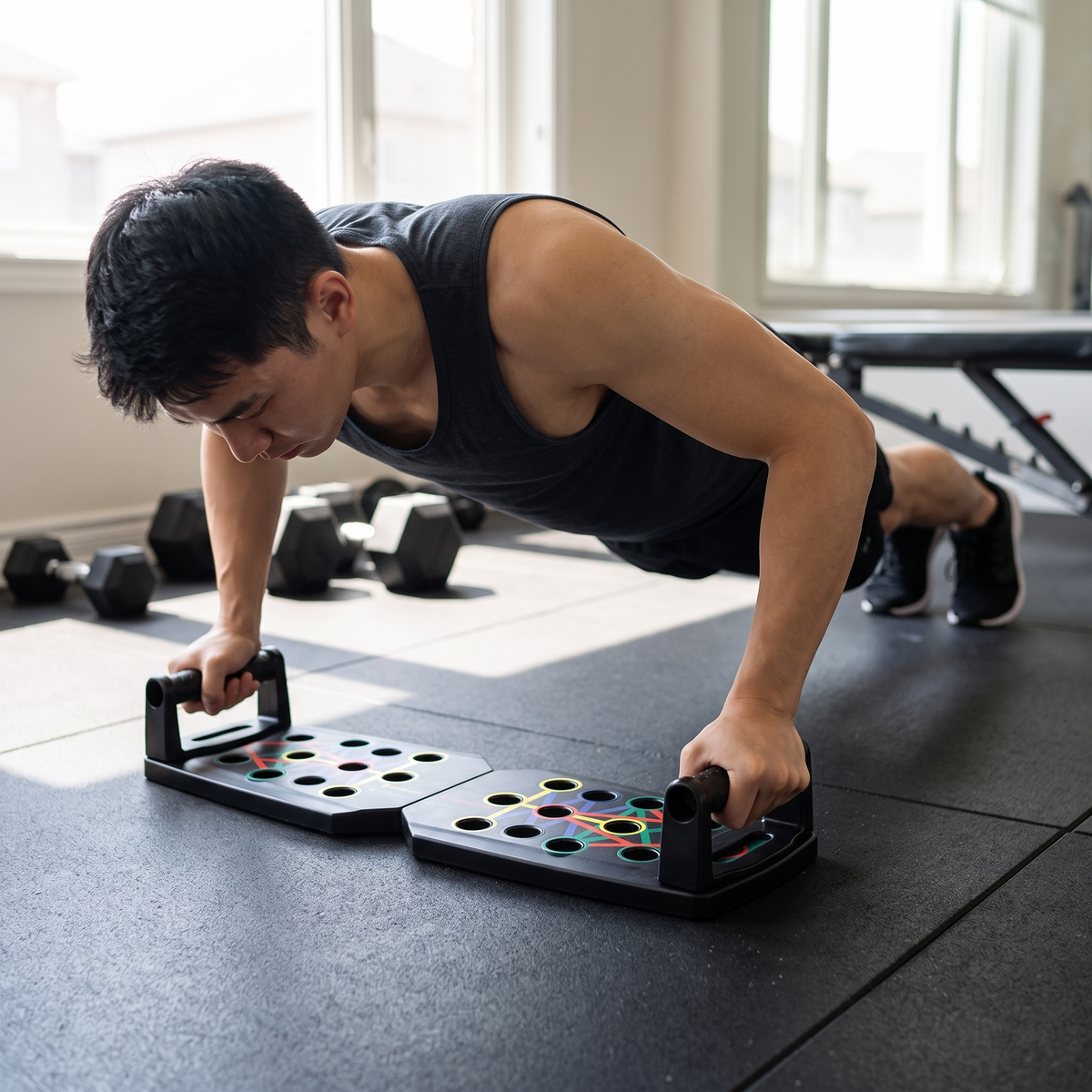 Bastion push-up board in use
