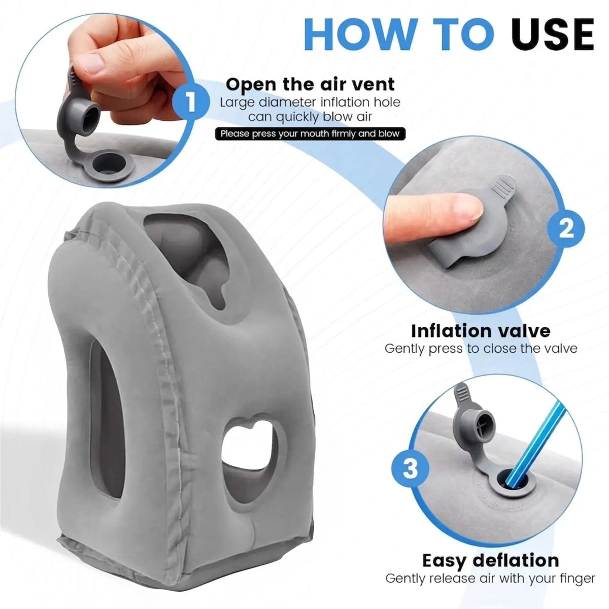 Drift Inflatable Travel Headrest Pillow for Flights & Long Journeys