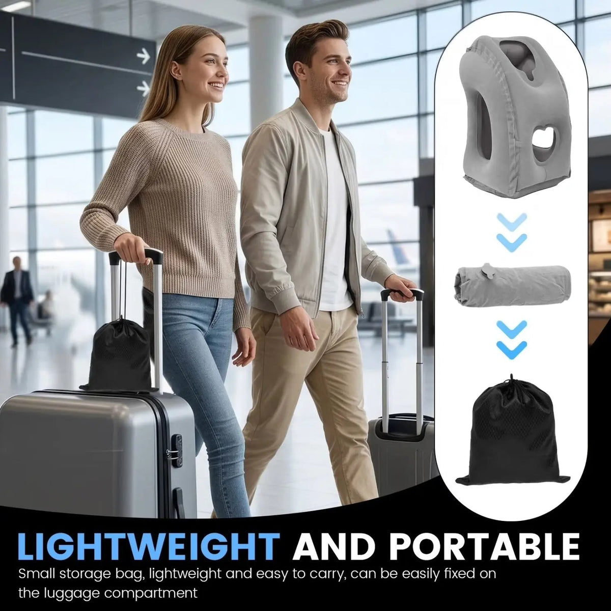 Drift Inflatable Travel Headrest Pillow for Flights & Long Journeys