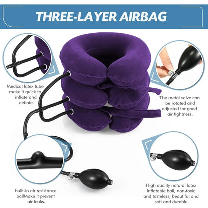 Zephyr Inflatable Neck Traction Device for Desk Relief