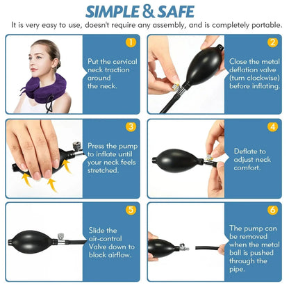 Zephyr Inflatable Neck Traction Device for Desk Relief